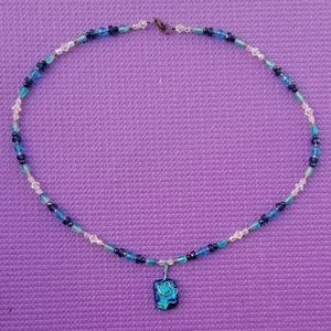 Handmade Dichroic Glass Beaded Necklace